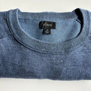 J. Crew Plaited linen-cotton sweater - Size Medium - MELANGE OCEAN